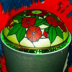 Vintage Stained Glass Floral Light Fixture Cover